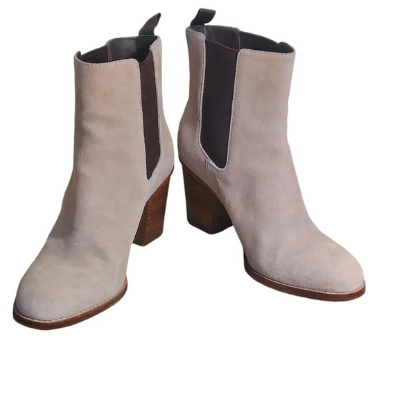 Cole Haan Draven Tan Suede Chelsea Block Heel Boots Women's - Picture 6 of 16